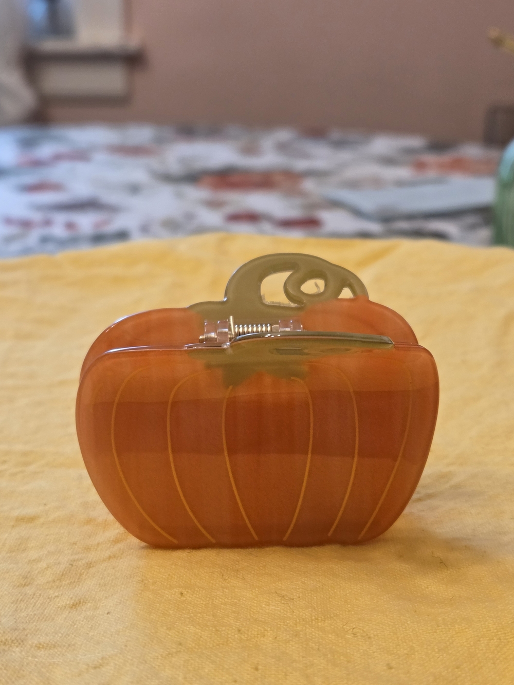 Orange And Green Pumpkin Hair Claw Clip